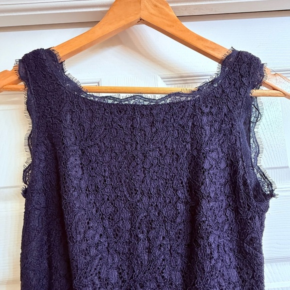 Adrianna Papell Deep Purple Lace Midi Dress 4P - Picture 3 of 6